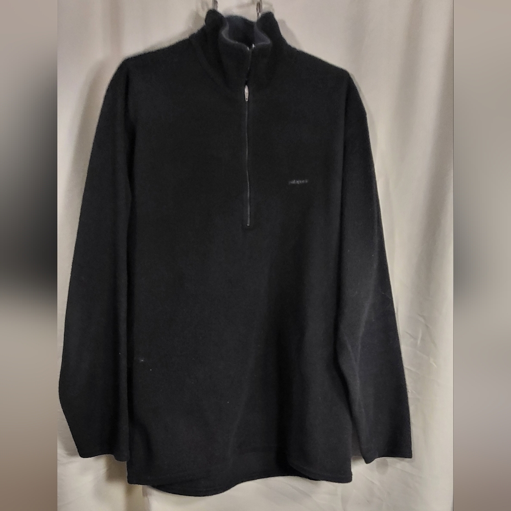Mens patagonia Capilene 1/4 zip fleece M. large Pullover Long sleeve Black